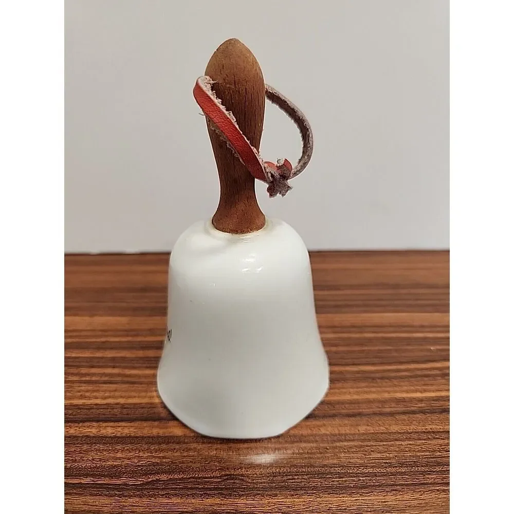 Vintage Enesco‎ Merry Christmas porcelain bell Santa Claus Japan Mid Century